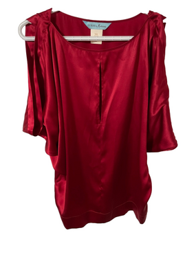 Guess by Marciano Red Silk Blend Top Size Medium